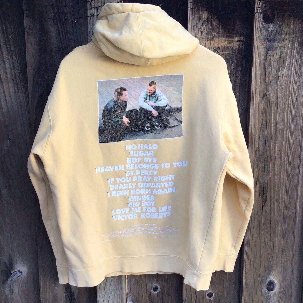 Brockhampton Ginger Album Hoodie Men's Medium Cream Yellow Graphic Pullover - Picture 5 of 7